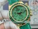 Swiss Replica Rolex Beach Daytona Emerald Bezel Green Leather Strap Watch (7)_th.jpg